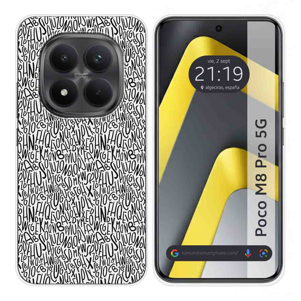 Funda Silicona para Xiaomi Poco M8 Pro 5G diseño Letras Dibujos