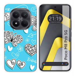 Funda Silicona para Xiaomi Poco M8 Pro 5G diseño Mariposas Dibujos