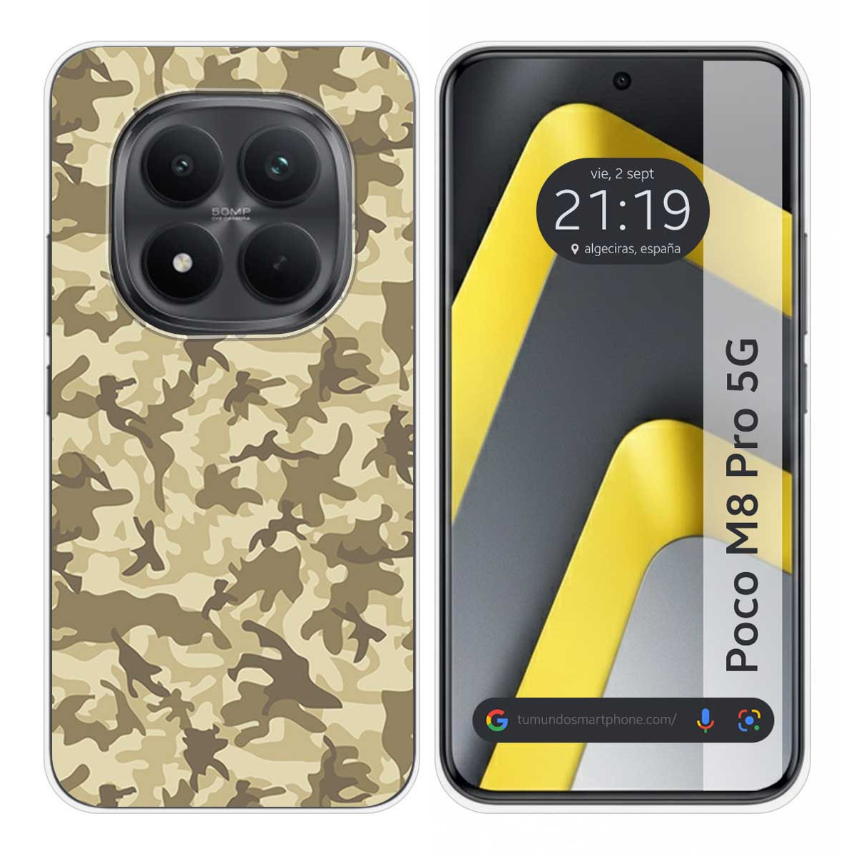 Funda Silicona para Xiaomi Poco M8 Pro 5G diseño Sand Camuflaje Dibujos