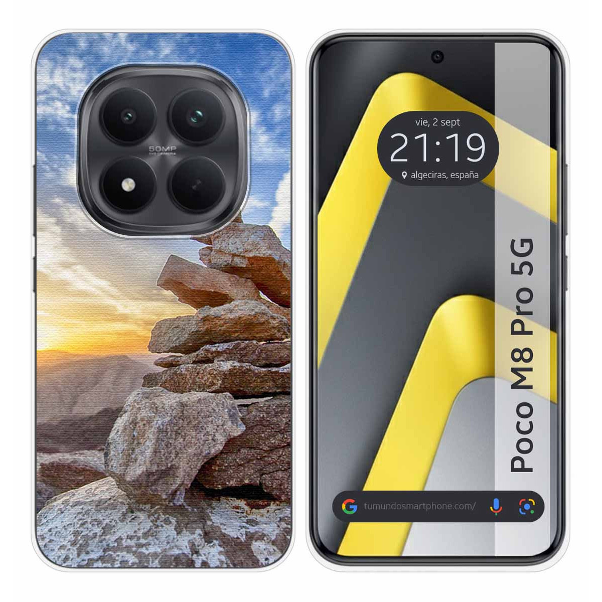 Funda Silicona para Xiaomi Poco M8 Pro 5G diseño Sunset Dibujos