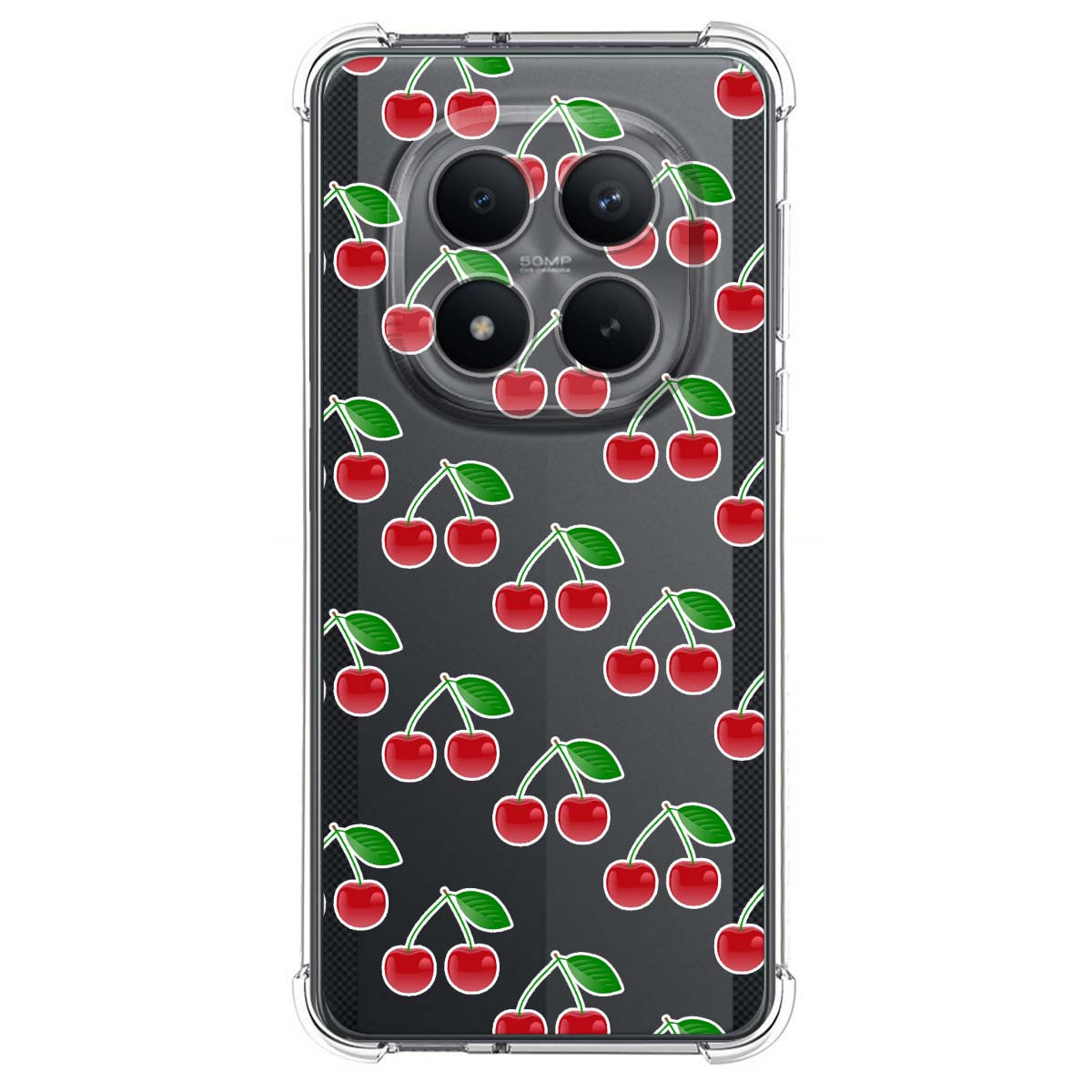 Funda Silicona Antigolpes para Xiaomi Poco M8 Pro 5G diseño Cerezas Dibujos