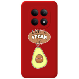 Funda Silicona Líquida Roja para Xiaomi Poco M8 Pro 5G diseño Vegan Life Dibujos
