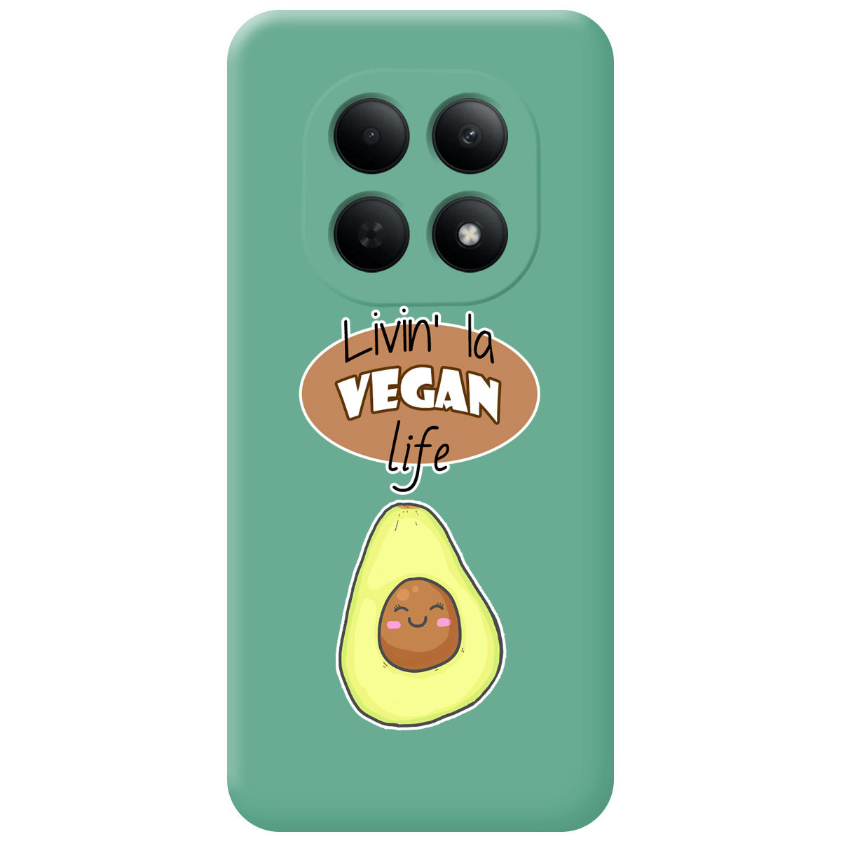 Funda Silicona Líquida Verde para Xiaomi Poco M8 Pro 5G diseño Vegan Life Dibujos