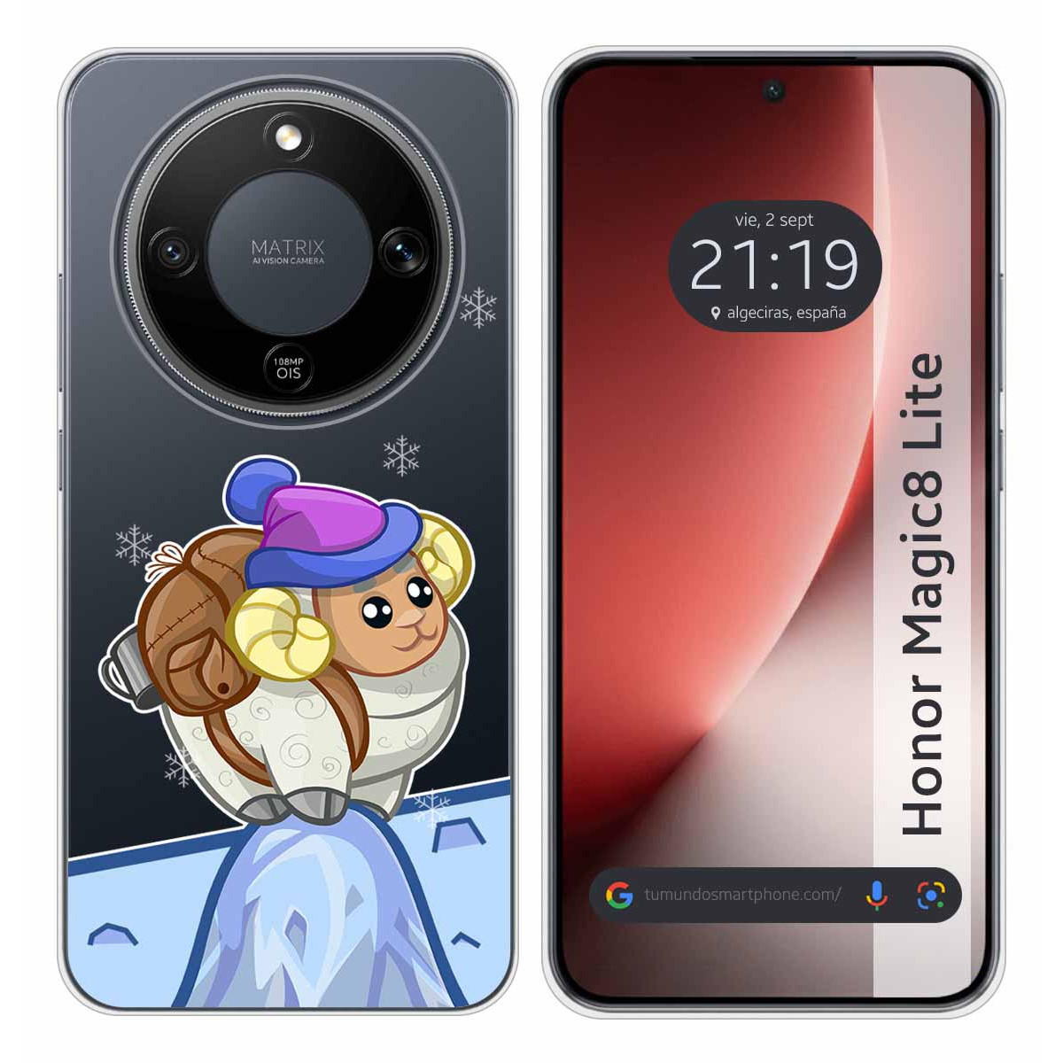 Funda Silicona Transparente para Huawei Honor Magic 8 Lite 5G diseño Cabra Dibujos