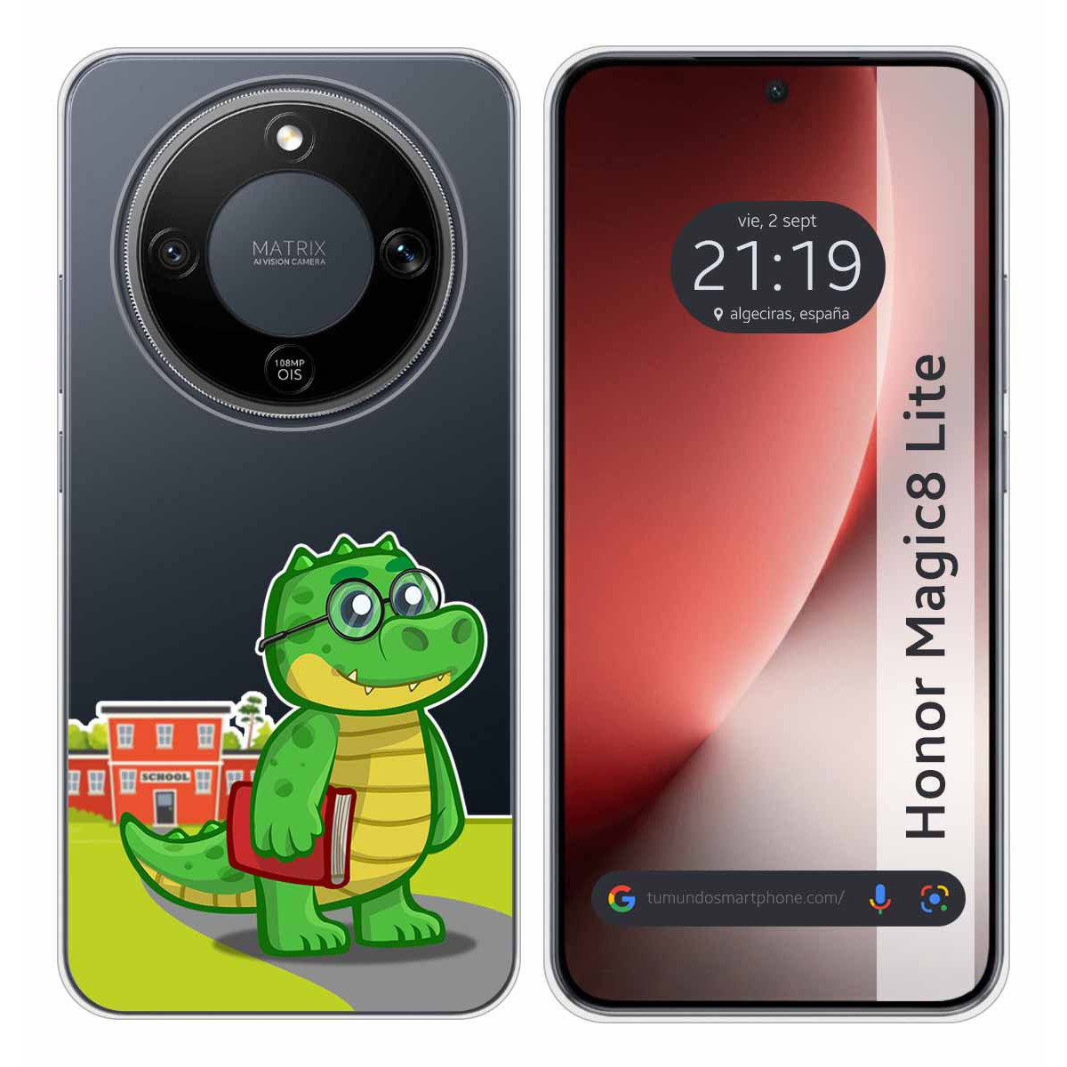 Funda Silicona Transparente para Huawei Honor Magic 8 Lite 5G diseño Coco Dibujos
