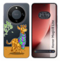 Funda Silicona Transparente para Huawei Honor Magic 8 Lite 5G diseño Jirafa Dibujos