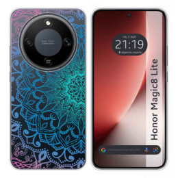 Funda Silicona Transparente para Huawei Honor Magic 8 Lite 5G diseño Mandala Dibujos