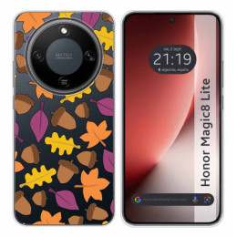 Funda Silicona Transparente para Huawei Honor Magic 8 Lite 5G diseño Otoño Dibujos