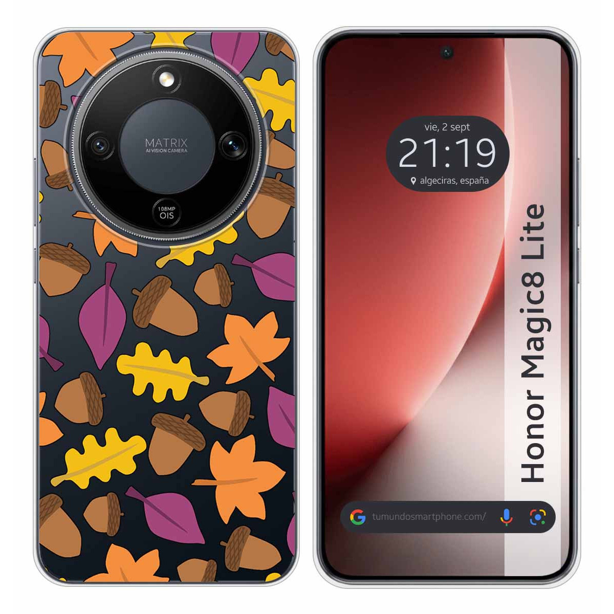 Funda Silicona Transparente para Huawei Honor Magic 8 Lite 5G diseño Otoño Dibujos