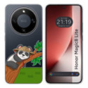 Funda Silicona Transparente para Huawei Honor Magic 8 Lite 5G diseño Panda Dibujos