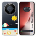 Funda Silicona Transparente para Huawei Honor Magic 8 Lite 5G diseño Playa Dibujos