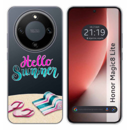 Funda Silicona Transparente para Huawei Honor Magic 8 Lite 5G diseño Summer Dibujos