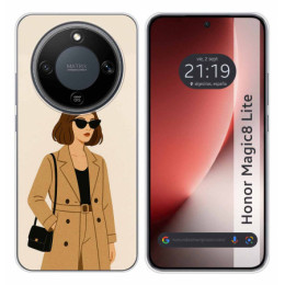 Funda Silicona para Huawei Honor Magic 8 Lite 5G diseño Mujer 01 Dibujos
