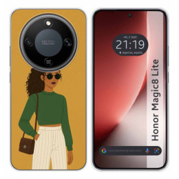 Funda Silicona para Huawei Honor Magic 8 Lite 5G diseño Mujer 02 Dibujos