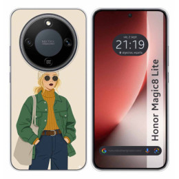 Funda Silicona para Huawei Honor Magic 8 Lite 5G diseño Mujer 03 Dibujos