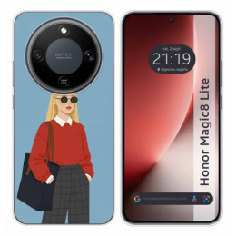 Funda Silicona para Huawei Honor Magic 8 Lite 5G diseño Mujer 04 Dibujos