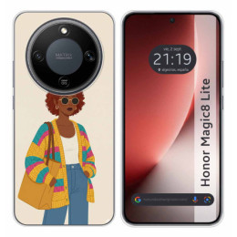 Funda Silicona para Huawei Honor Magic 8 Lite 5G diseño Mujer 05 Dibujos
