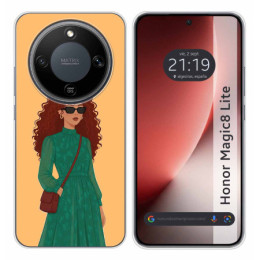 Funda Silicona para Huawei Honor Magic 8 Lite 5G diseño Mujer 06 Dibujos