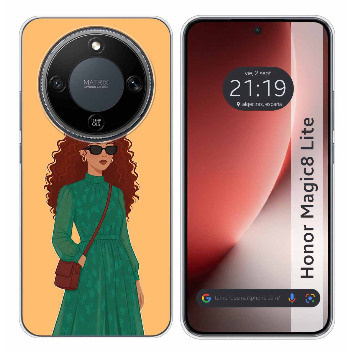 Funda Silicona para Huawei Honor Magic 8 Lite 5G diseño Mujer 06 Dibujos