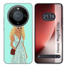 Funda Silicona para Huawei Honor Magic 8 Lite 5G diseño Mujer 07 Dibujos