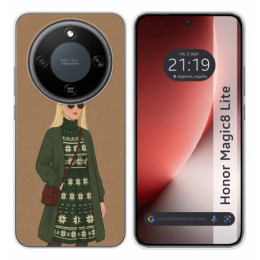 Funda Silicona para Huawei Honor Magic 8 Lite 5G diseño Mujer 08 Dibujos