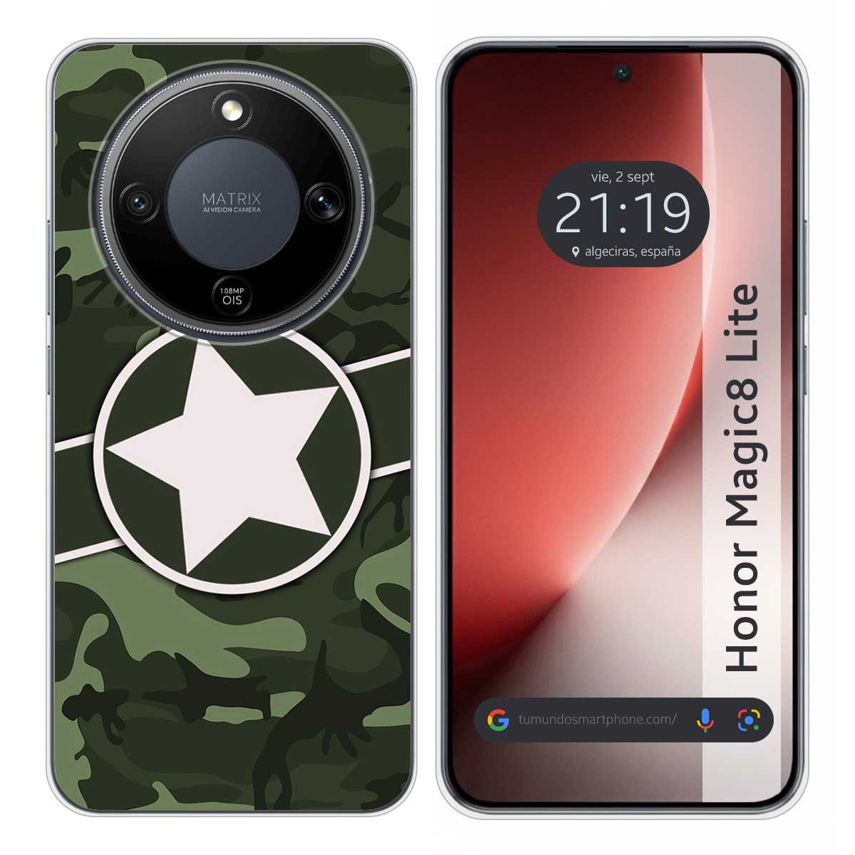 Funda Silicona para Huawei Honor Magic 8 Lite 5G diseño Camuflaje 01 Dibujos