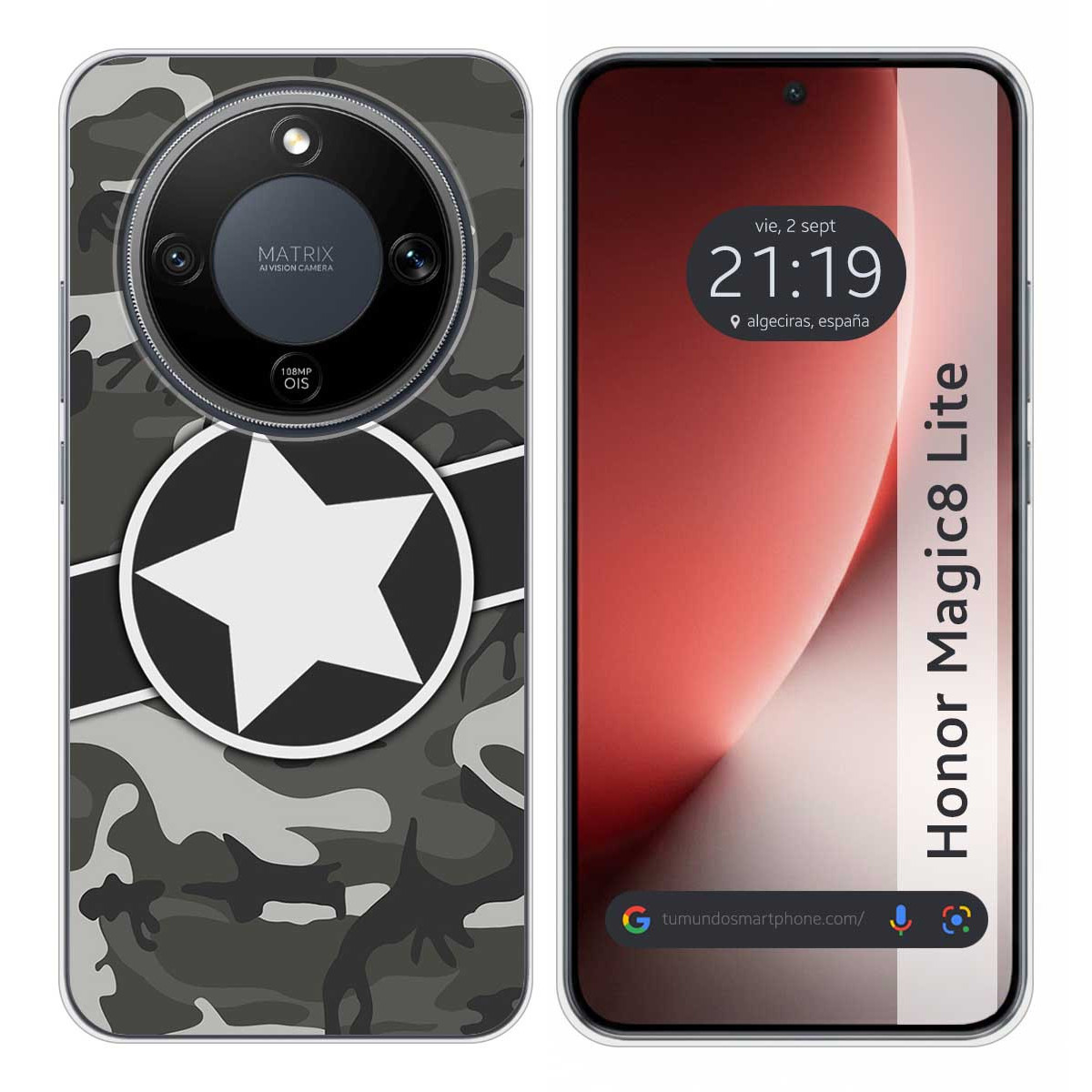 Funda Silicona para Huawei Honor Magic 8 Lite 5G diseño Camuflaje 02 Dibujos