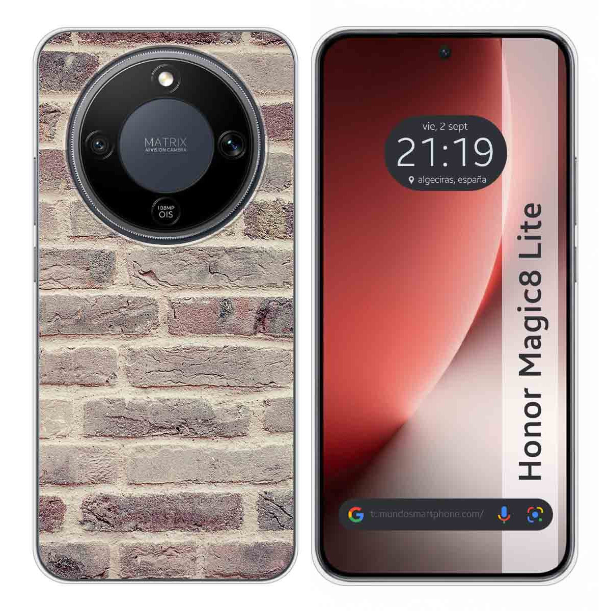Funda Silicona para Huawei Honor Magic 8 Lite 5G diseño Ladrillo 01 Dibujos