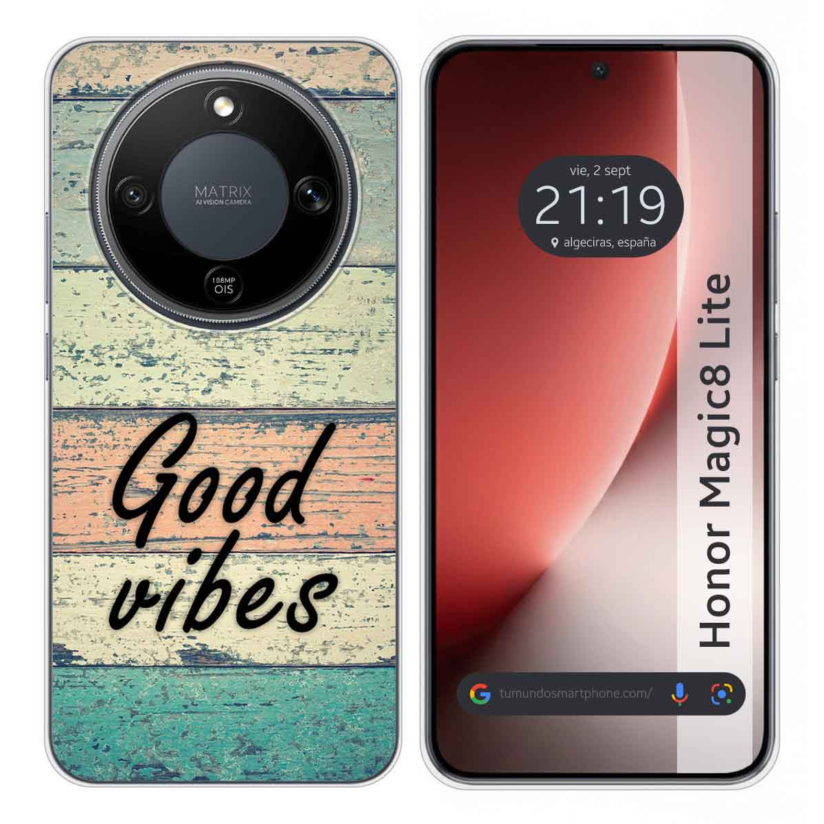 Funda Silicona para Huawei Honor Magic 8 Lite 5G diseño Madera 01 Dibujos