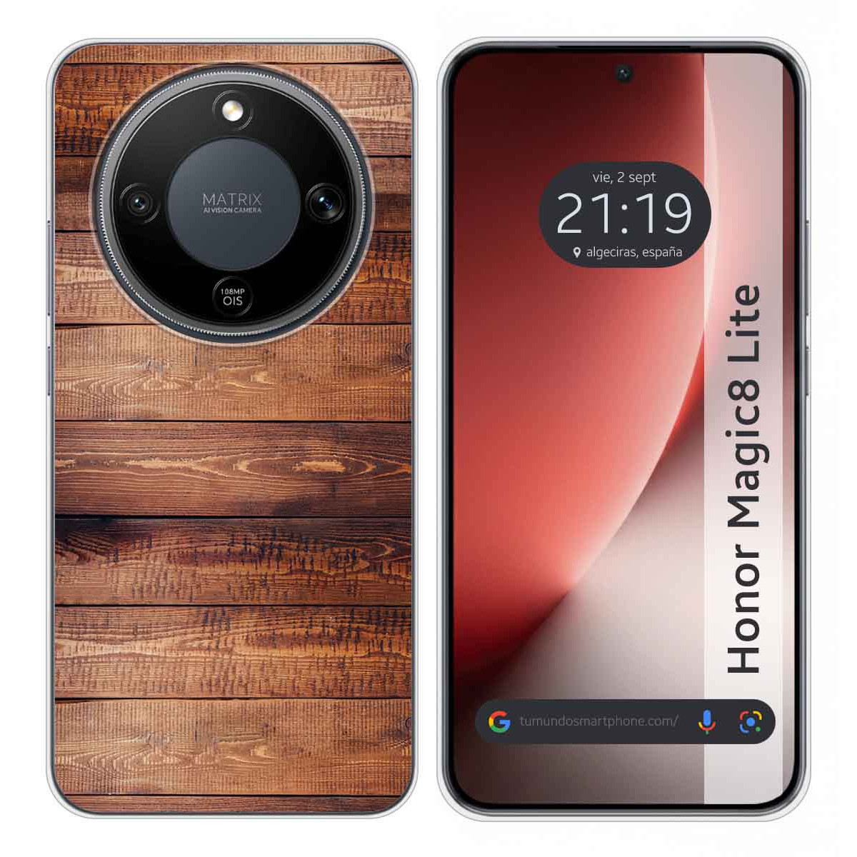 Funda Silicona para Huawei Honor Magic 8 Lite 5G diseño Madera 02 Dibujos