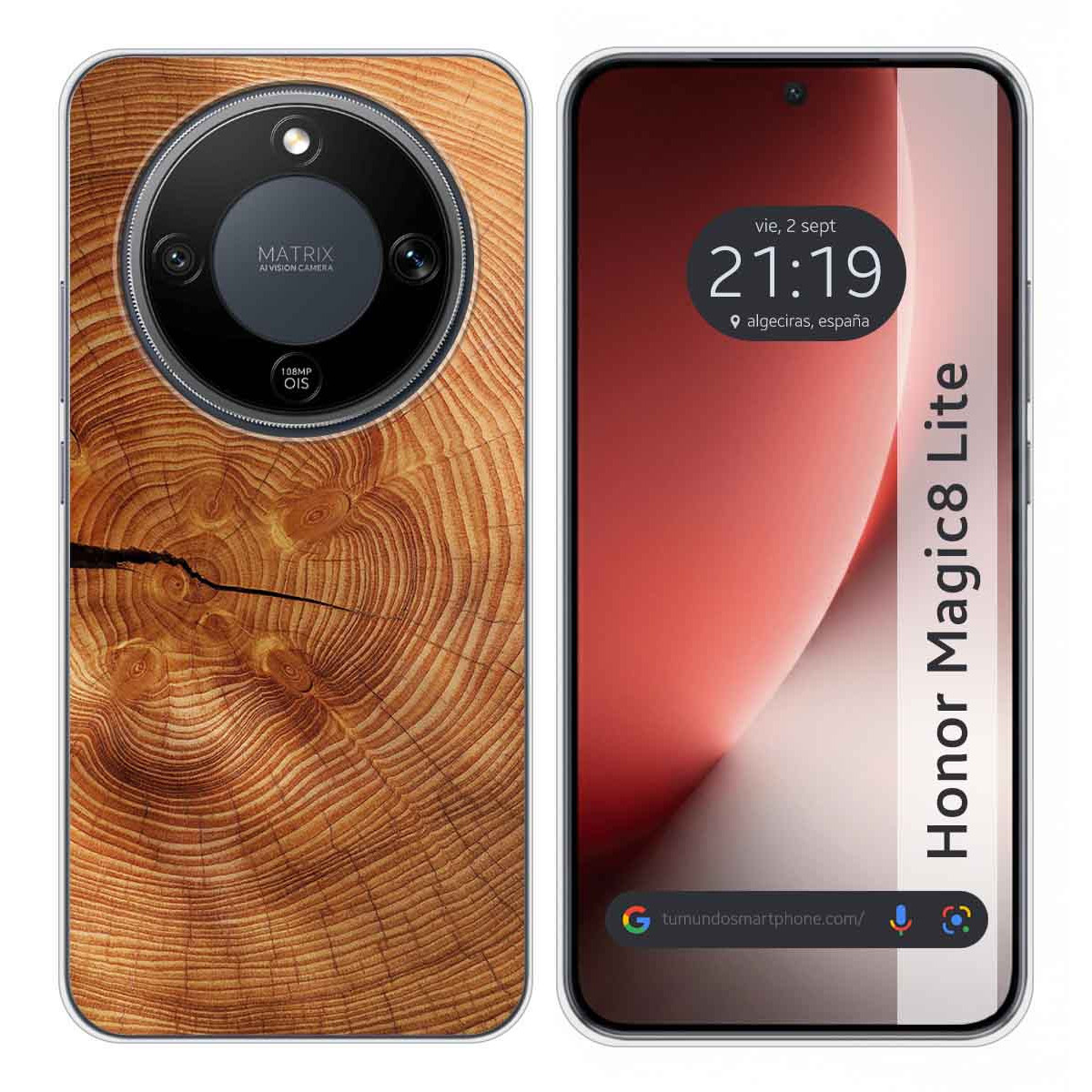 Funda Silicona para Huawei Honor Magic 8 Lite 5G diseño Madera 04 Dibujos