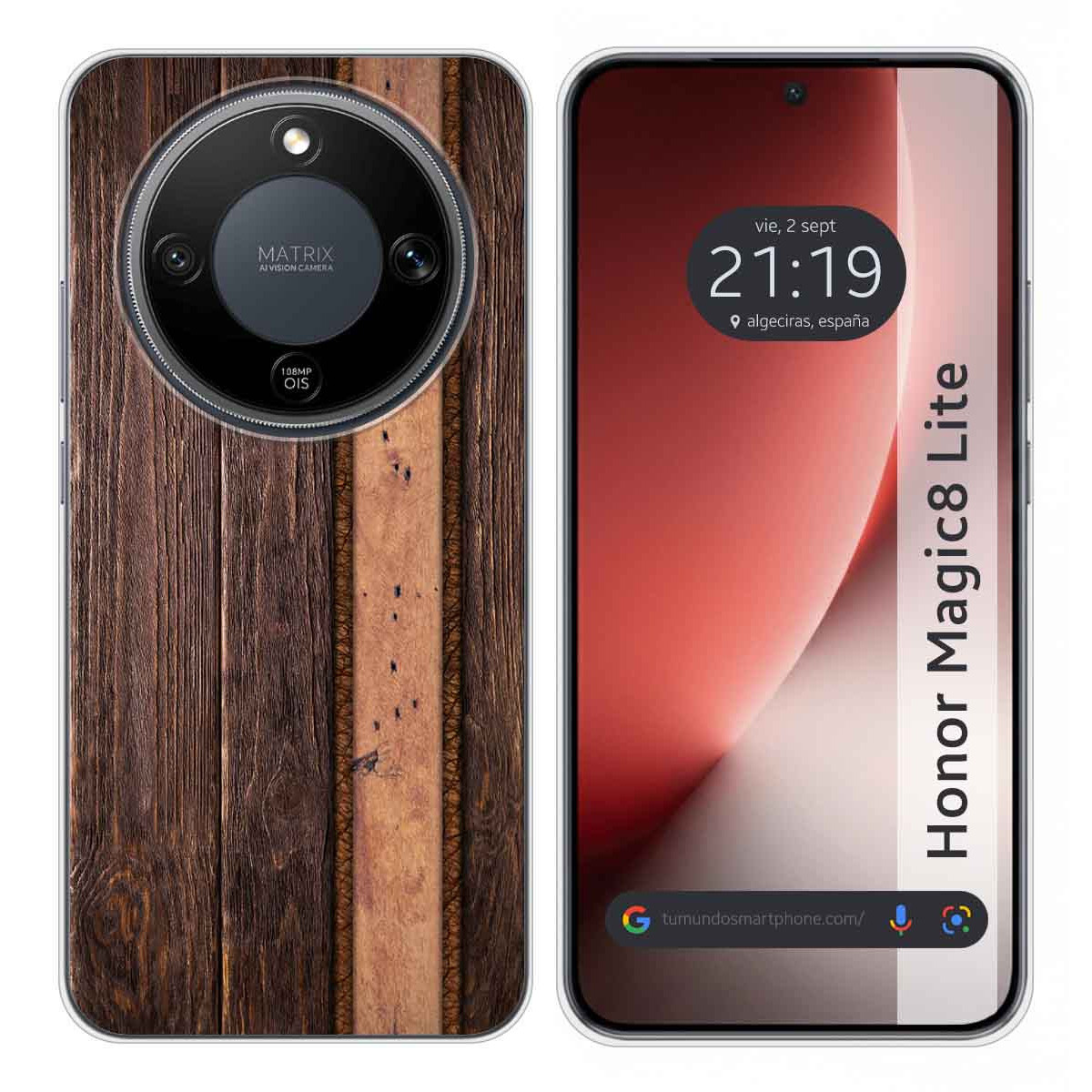 Funda Silicona para Huawei Honor Magic 8 Lite 5G diseño Madera 05 Dibujos