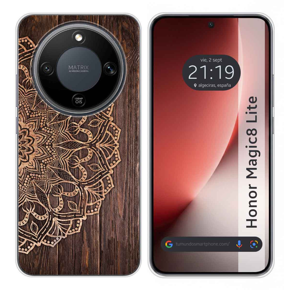 Funda Silicona para Huawei Honor Magic 8 Lite 5G diseño Madera 06 Dibujos