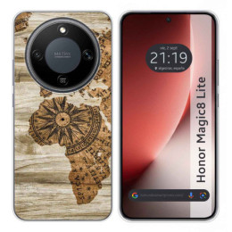 Funda Silicona para Huawei Honor Magic 8 Lite 5G diseño Madera 07 Dibujos