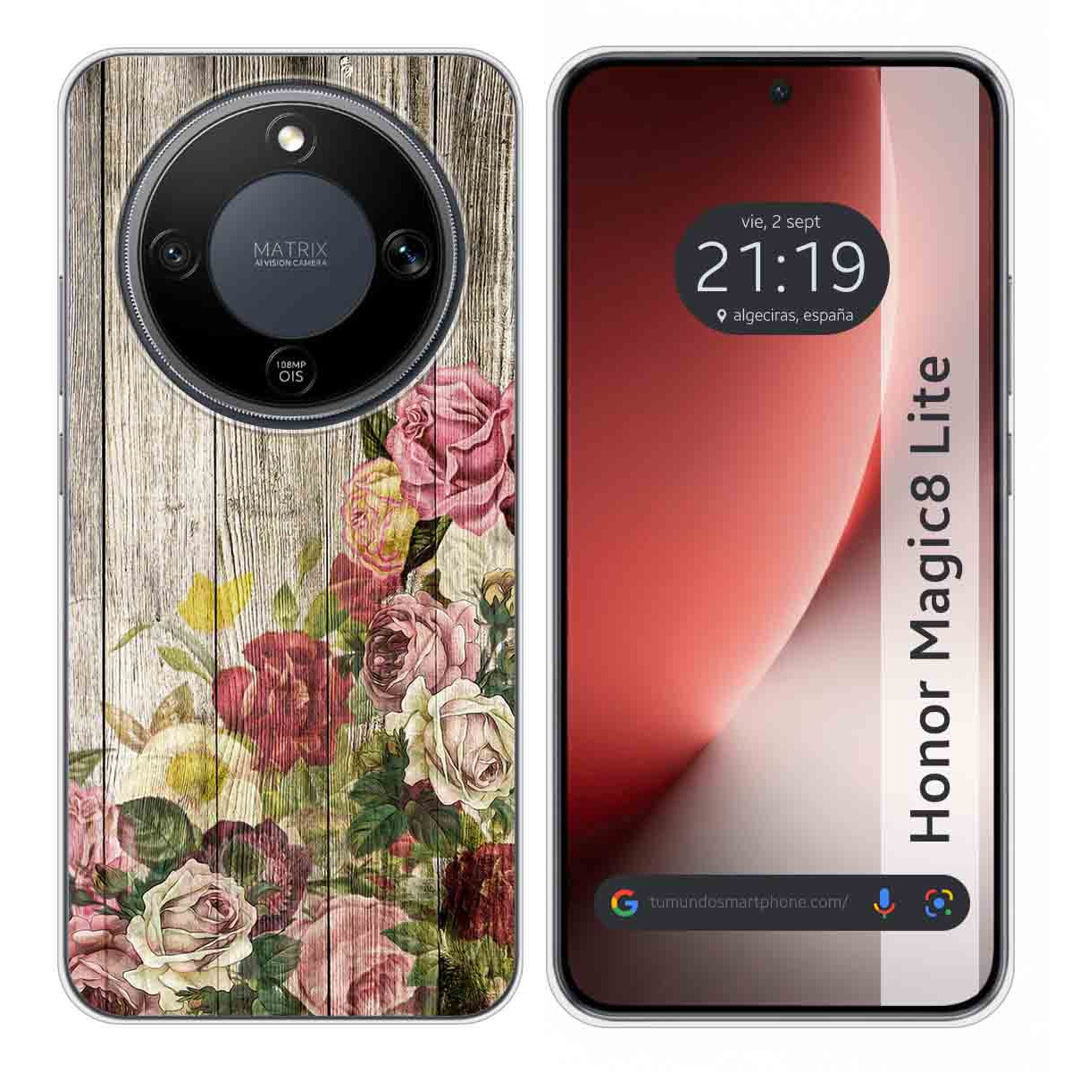 Funda Silicona para Huawei Honor Magic 8 Lite 5G diseño Madera 08 Dibujos
