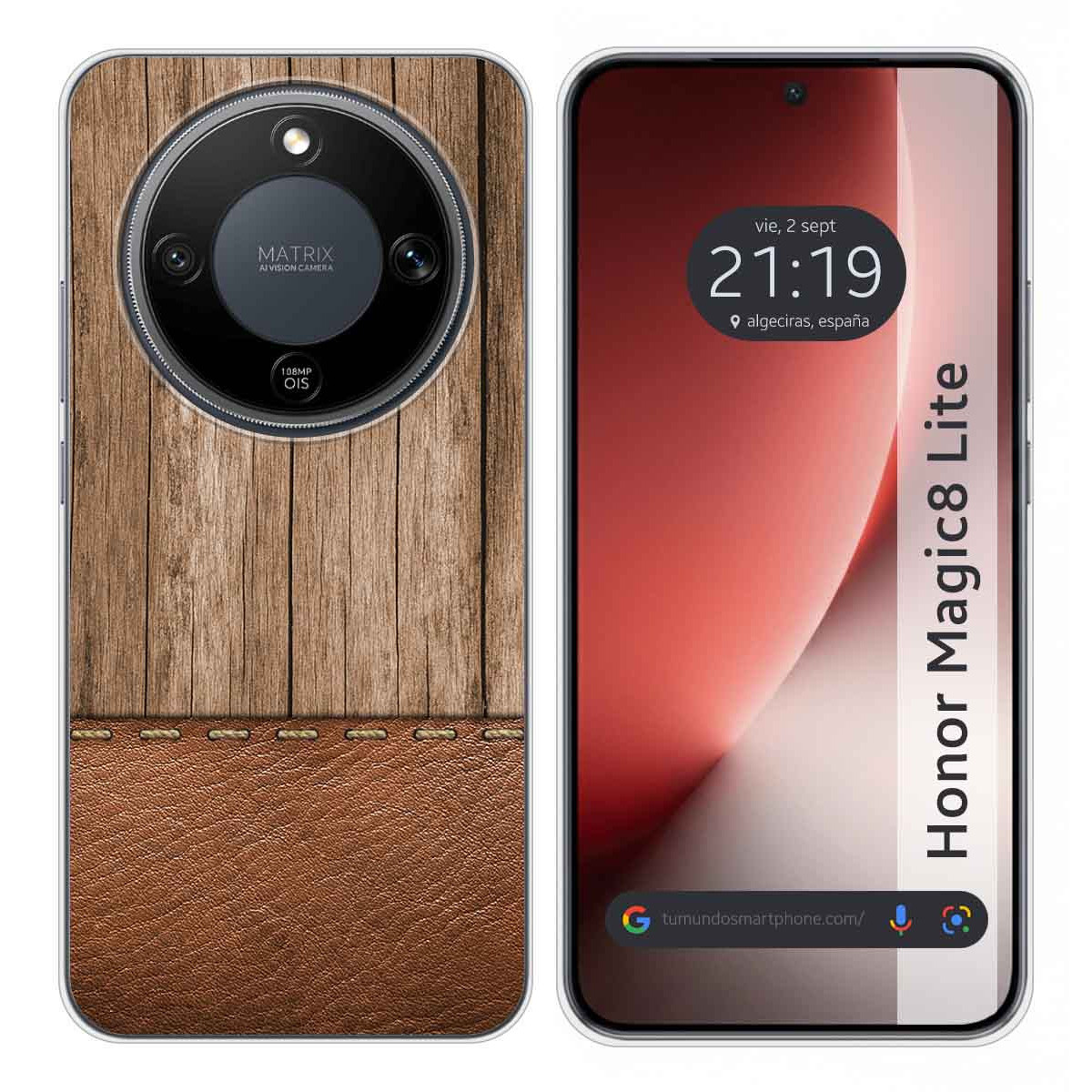 Funda Silicona para Huawei Honor Magic 8 Lite 5G diseño Madera 09 Dibujos