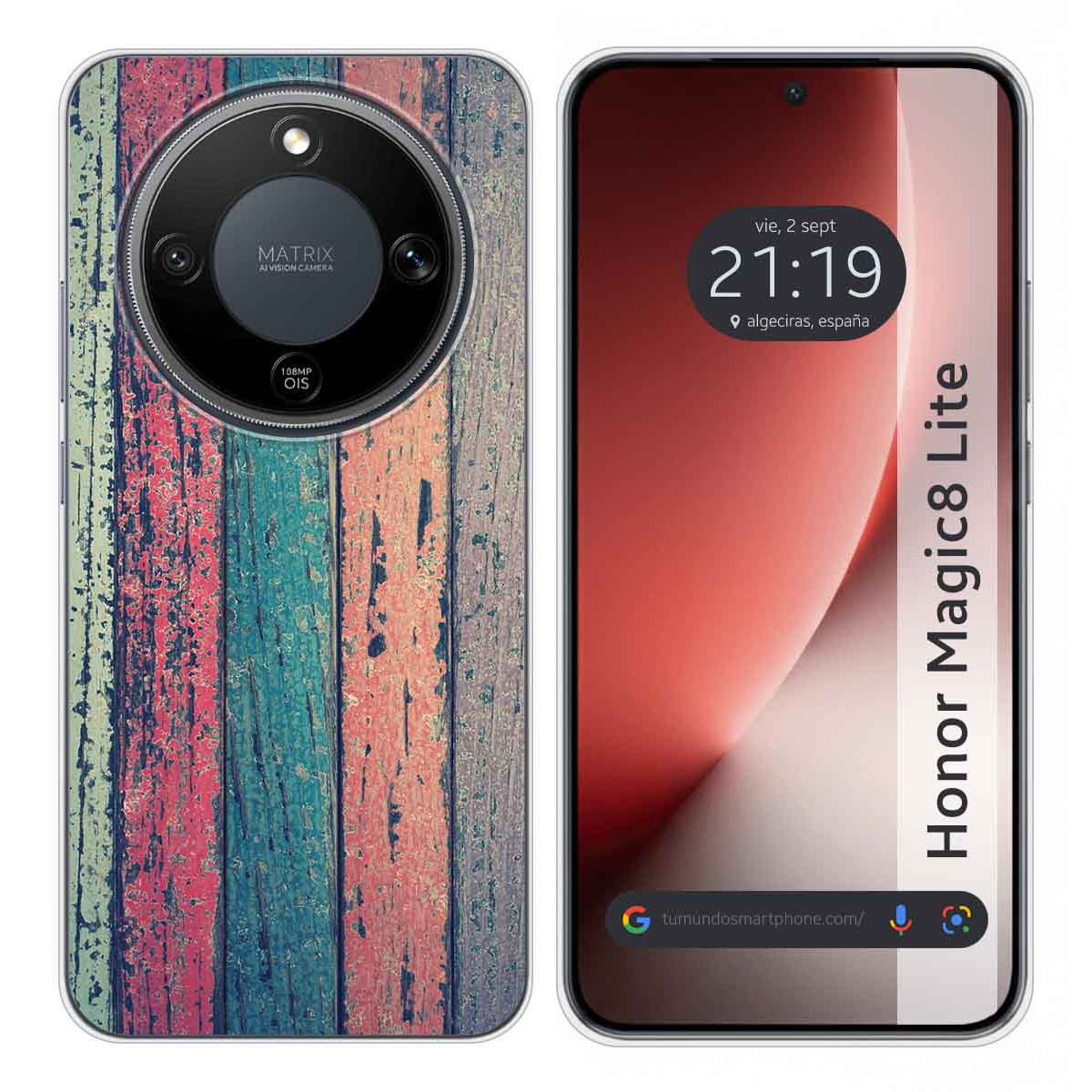 Funda Silicona para Huawei Honor Magic 8 Lite 5G diseño Madera 10 Dibujos