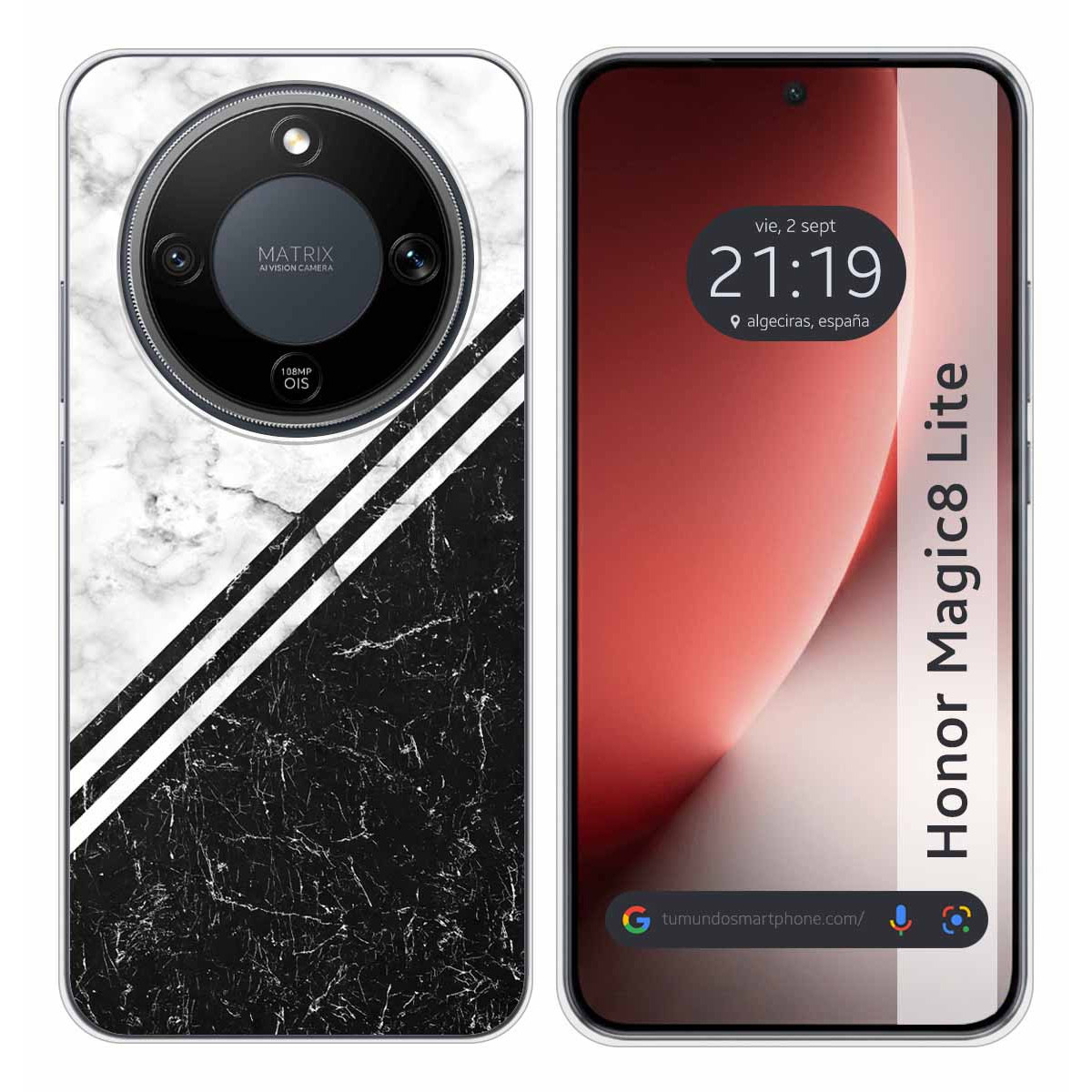 Funda Silicona para Huawei Honor Magic 8 Lite 5G diseño Mármol 01 Dibujos