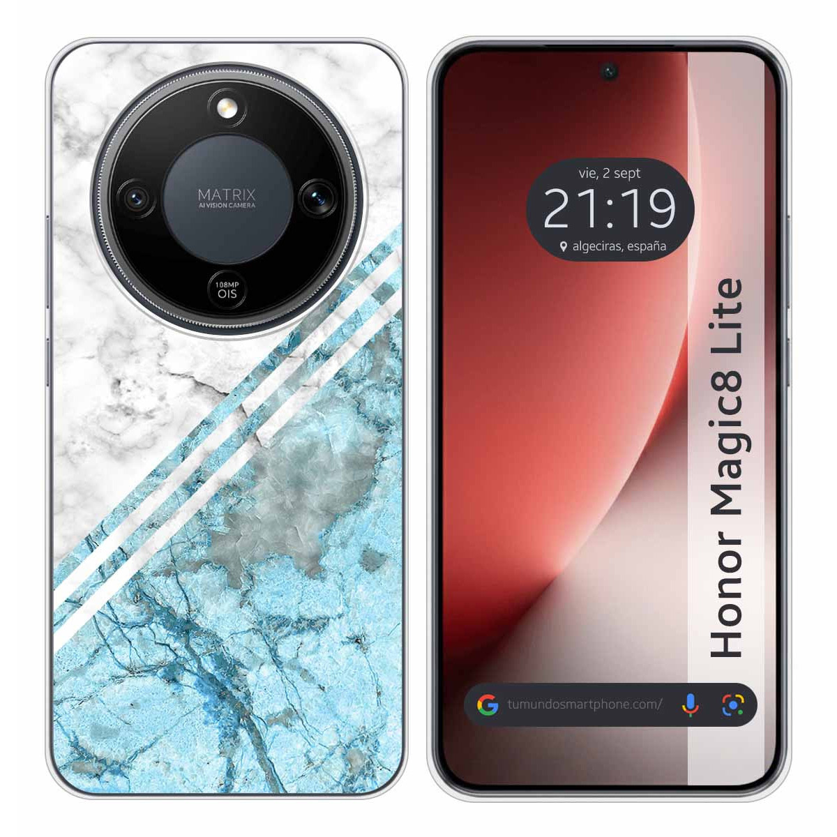 Funda Silicona para Huawei Honor Magic 8 Lite 5G diseño Mármol 02 Dibujos