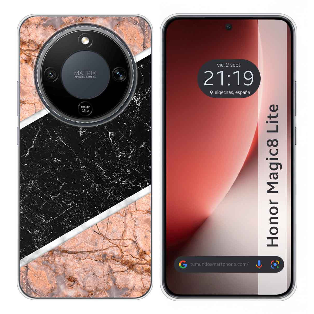 Funda Silicona para Huawei Honor Magic 8 Lite 5G diseño Mármol 07 Dibujos