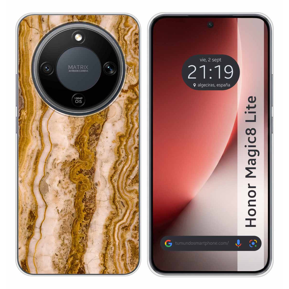 Funda Silicona para Huawei Honor Magic 8 Lite 5G diseño Mármol 10 Dibujos