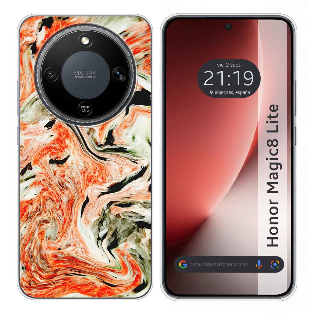 Funda Silicona para Huawei Honor Magic 8 Lite 5G diseño Mármol 12 Dibujos