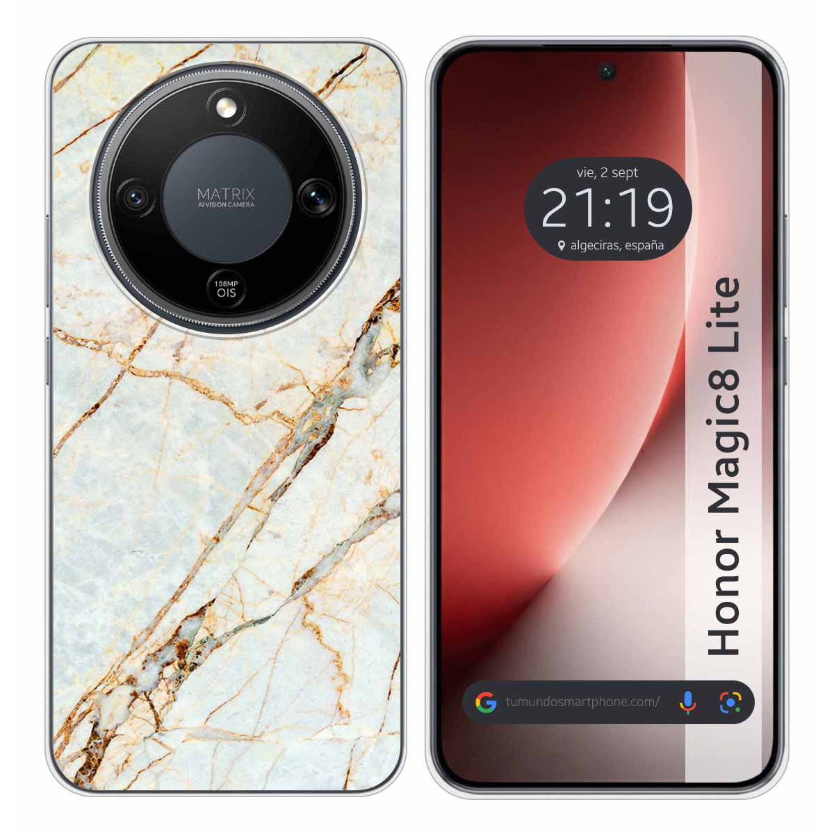Funda Silicona para Huawei Honor Magic 8 Lite 5G diseño Mármol 13 Dibujos