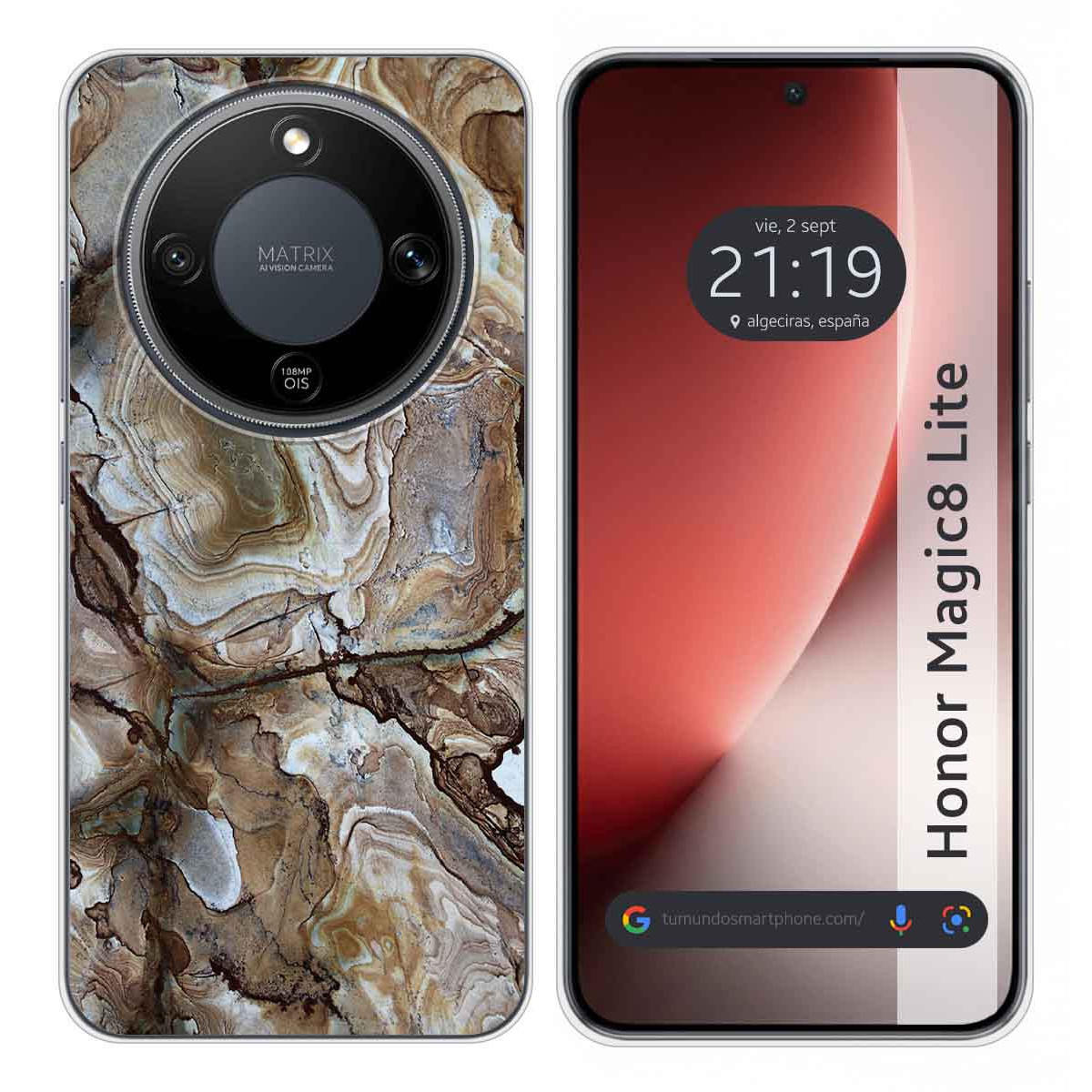 Funda Silicona para Huawei Honor Magic 8 Lite 5G diseño Mármol 14 Dibujos