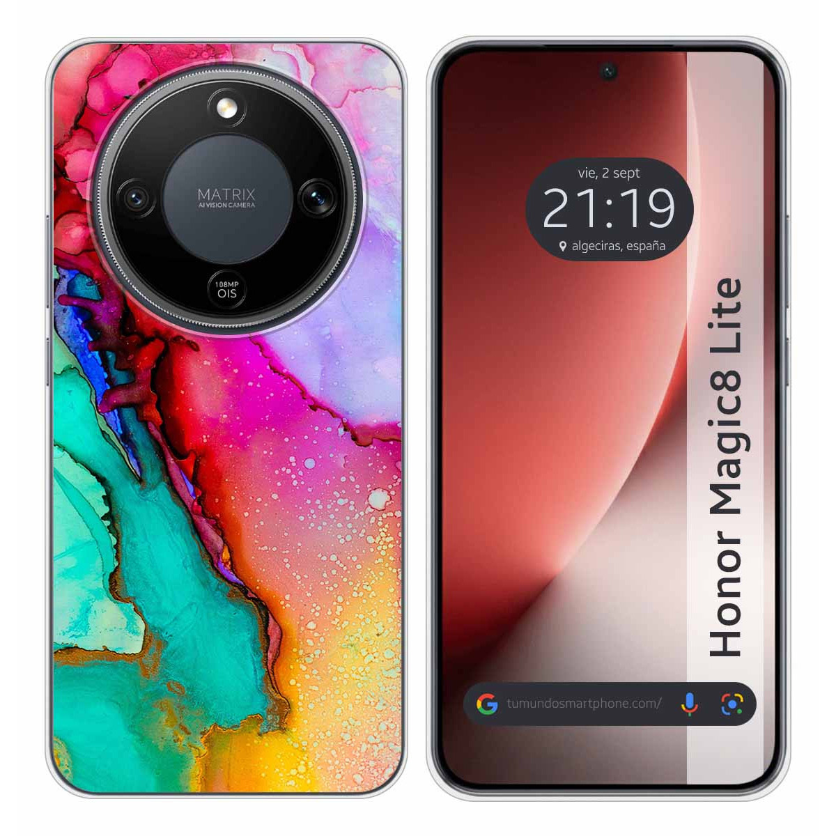 Funda Silicona para Huawei Honor Magic 8 Lite 5G diseño Mármol 15 Dibujos