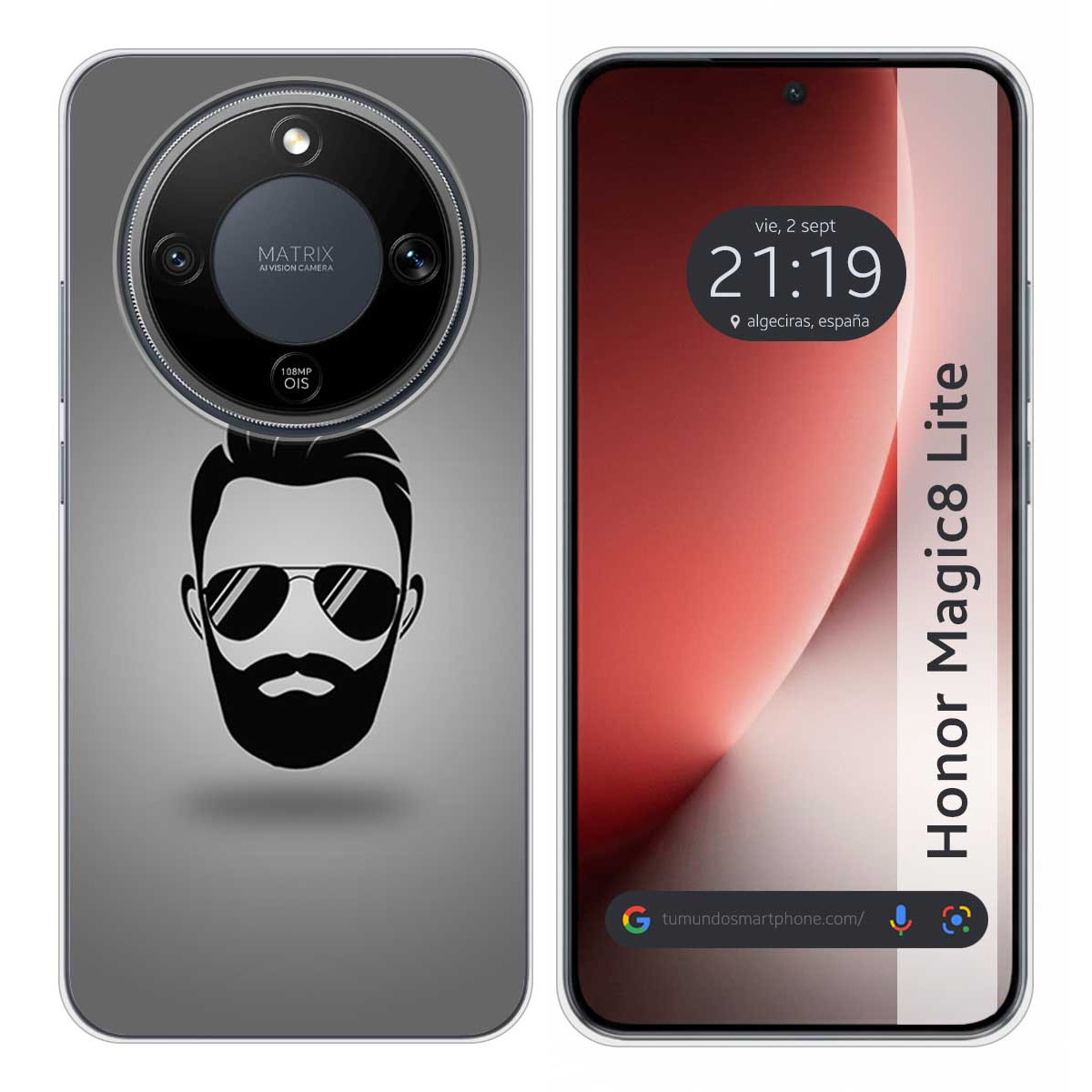Funda Silicona para Huawei Honor Magic 8 Lite 5G diseño Barba Dibujos