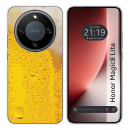 Funda Silicona para Huawei Honor Magic 8 Lite 5G diseño Cerveza Dibujos