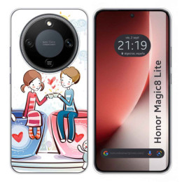 Funda Silicona para Huawei Honor Magic 8 Lite 5G diseño Café Dibujos