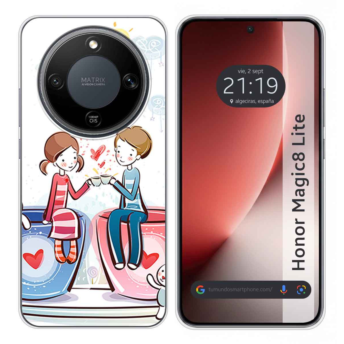 Funda Silicona para Huawei Honor Magic 8 Lite 5G diseño Café Dibujos