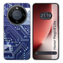 Funda Silicona para Huawei Honor Magic 8 Lite 5G diseño Circuito Dibujos
